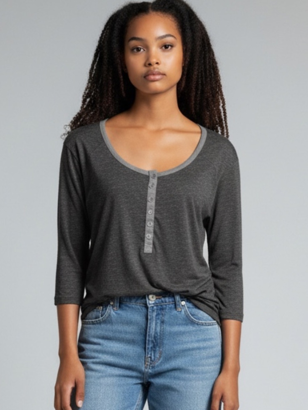 Gray American Eagle outfitters button down crop top